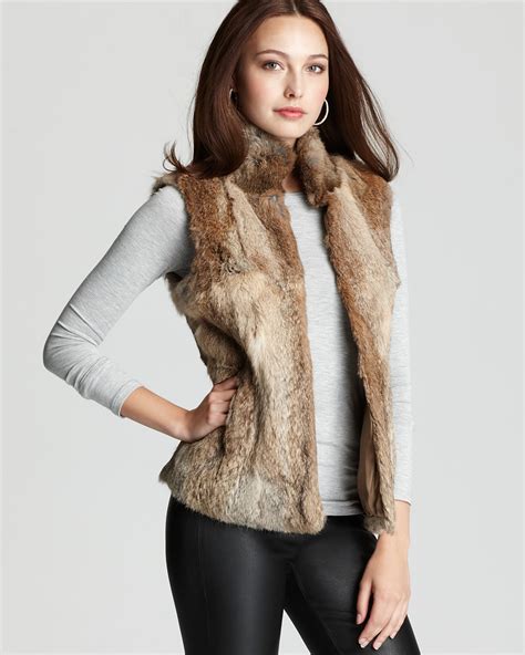 michael kors rabbit fur vest|michael kors quilted fur vest.